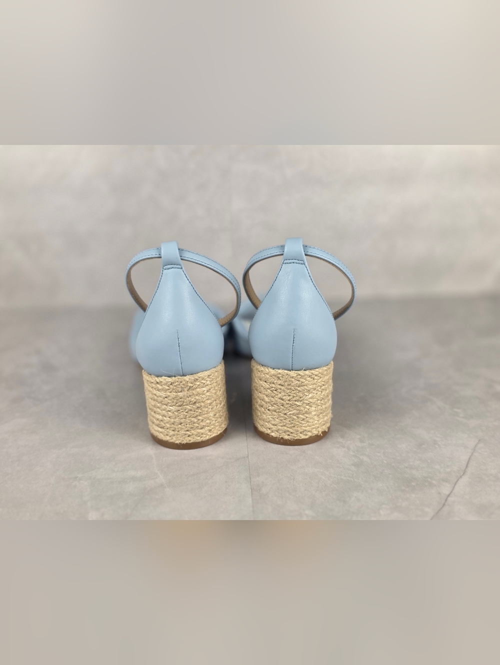 Light Blue Twisted Strap Womens Sandals with Espadrille Heel "Draper James RSVP - Picture 3 of 8